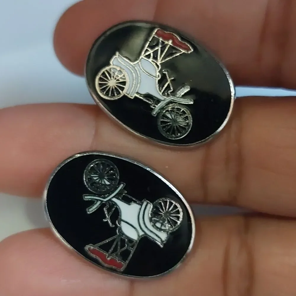 Ford Model T Enameled Cufflinks Vintage Collectible